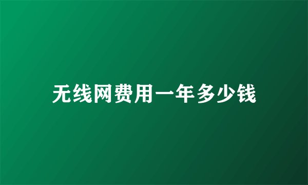无线网费用一年多少钱