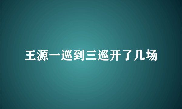 王源一巡到三巡开了几场