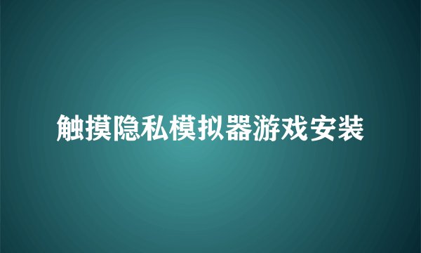 触摸隐私模拟器游戏安装