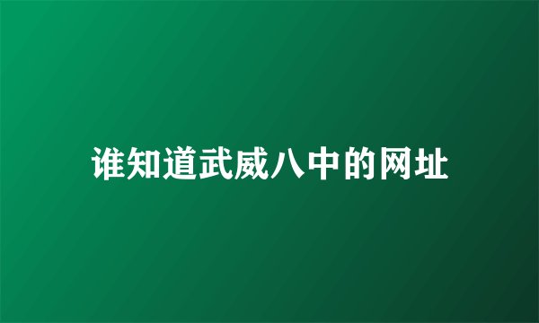 谁知道武威八中的网址