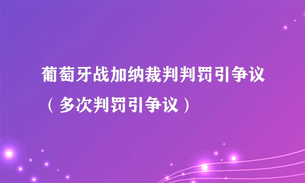 葡萄牙战加纳裁判判罚引争议（多次判罚引争议）