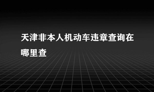 天津非本人机动车违章查询在哪里查