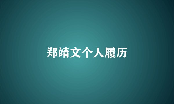 郑靖文个人履历