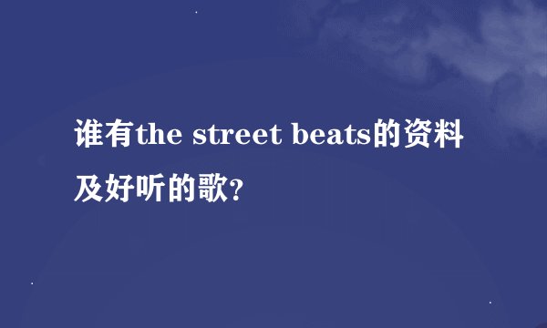 谁有the street beats的资料及好听的歌？