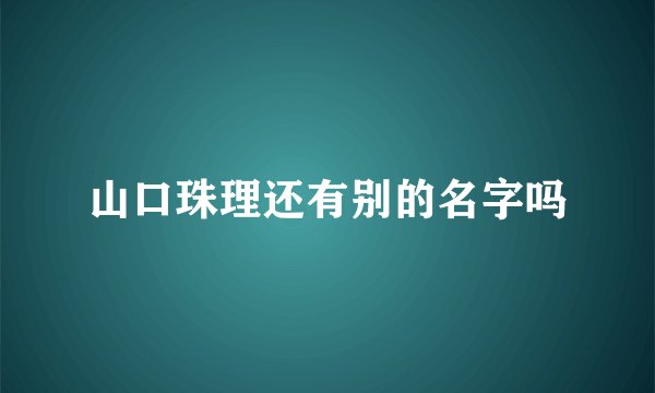 山口珠理还有别的名字吗