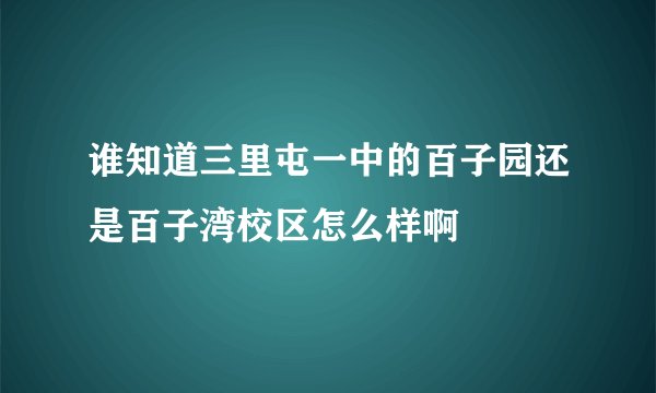 谁知道三里屯一中的百子园还是百子湾校区怎么样啊