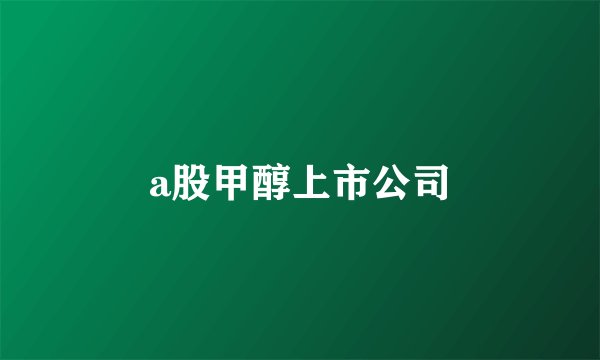a股甲醇上市公司