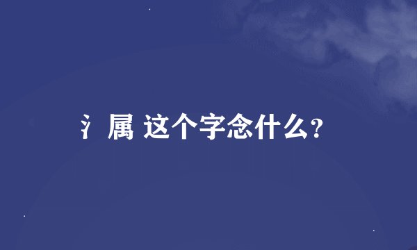 氵属 这个字念什么？