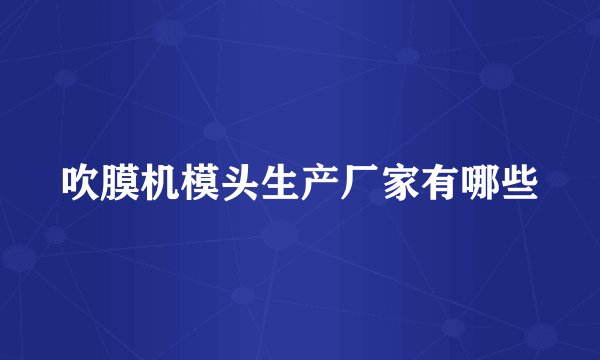 吹膜机模头生产厂家有哪些