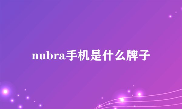 nubra手机是什么牌子