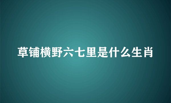 草铺横野六七里是什么生肖
