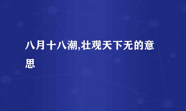 八月十八潮,壮观天下无的意思