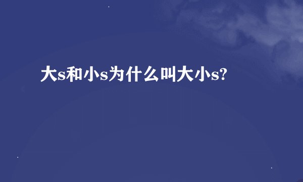 大s和小s为什么叫大小s?