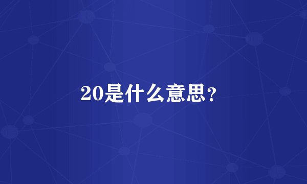 20是什么意思？
