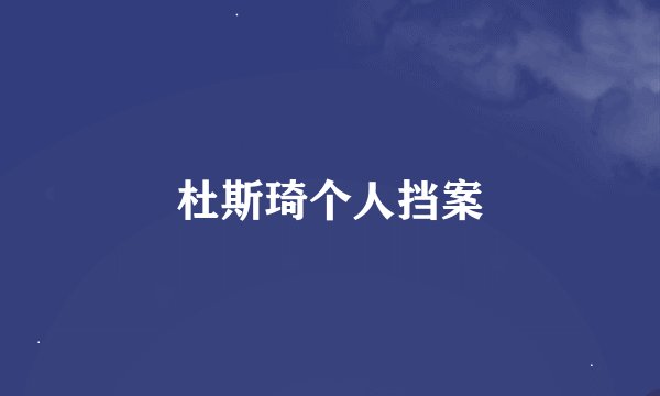 杜斯琦个人挡案