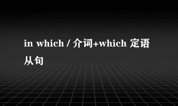 in which / 介词+which 定语从句