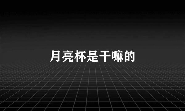 月亮杯是干嘛的