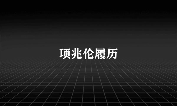 项兆伦履历