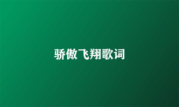骄傲飞翔歌词