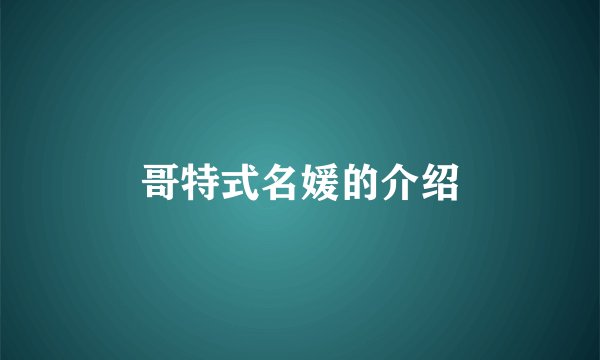 哥特式名媛的介绍
