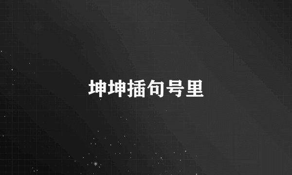坤坤插句号里