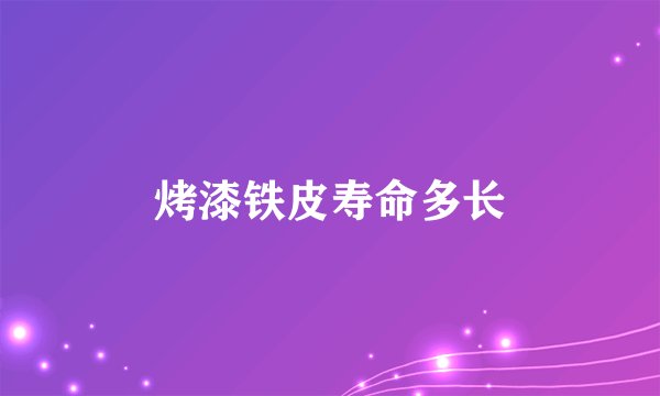 烤漆铁皮寿命多长