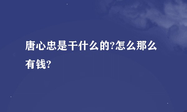 唐心忠是干什么的?怎么那么有钱?