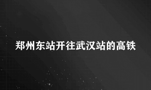 郑州东站开往武汉站的高铁
