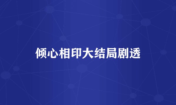倾心相印大结局剧透