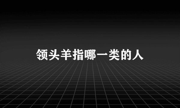领头羊指哪一类的人