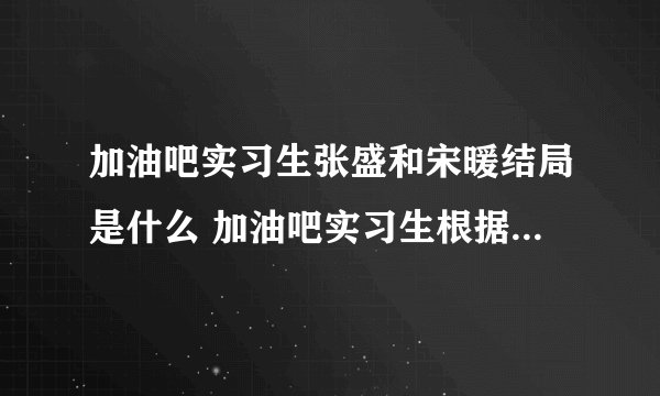 加油吧实习生张盛和宋暖结局是什么 加油吧实习生根据哪部小说改编的