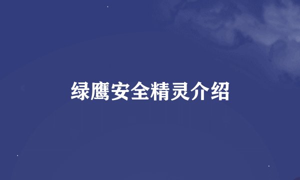 绿鹰安全精灵介绍