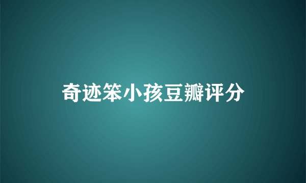 奇迹笨小孩豆瓣评分