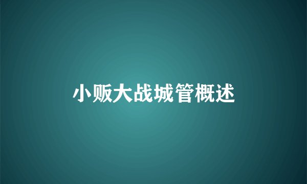 小贩大战城管概述