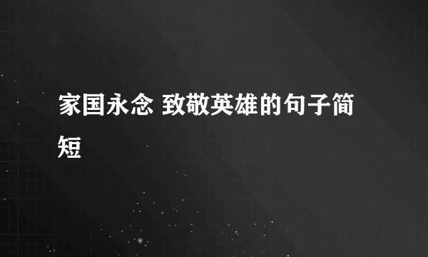 家国永念 致敬英雄的句子简短