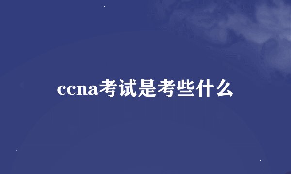 ccna考试是考些什么