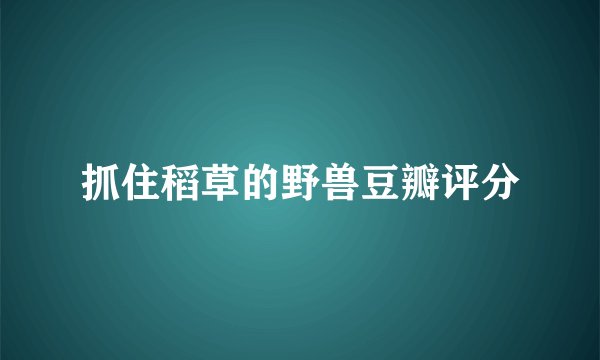 抓住稻草的野兽豆瓣评分