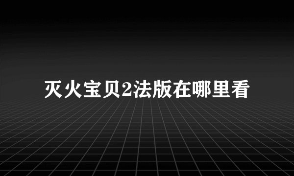 灭火宝贝2法版在哪里看