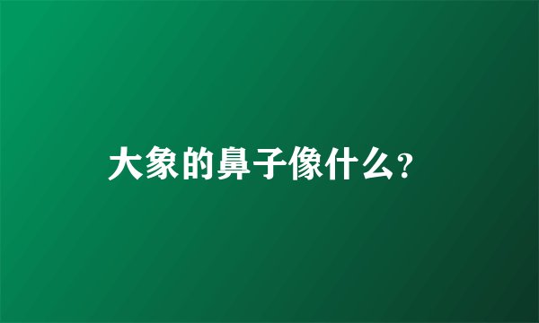 大象的鼻子像什么?