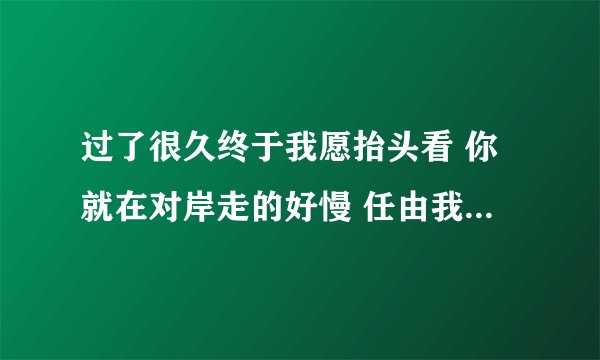 过了很久终于我愿抬头看 你就在对岸走的好慢 任由我独自在假寐与现实之间两难 过了很久终于我愿
