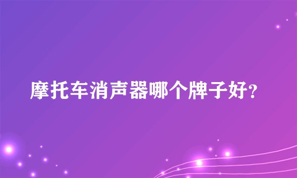 摩托车消声器哪个牌子好？