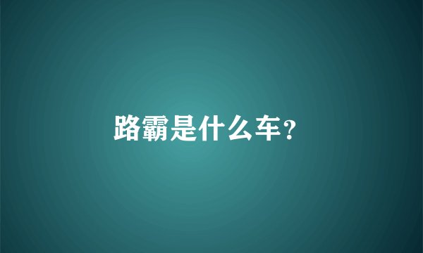 路霸是什么车？