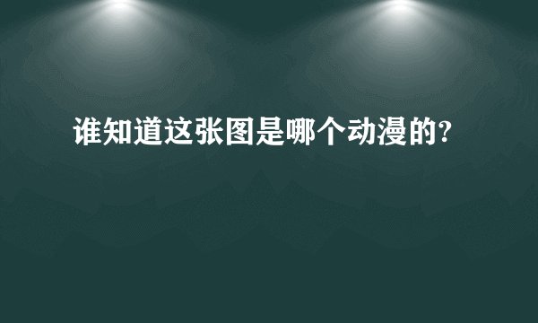 谁知道这张图是哪个动漫的?