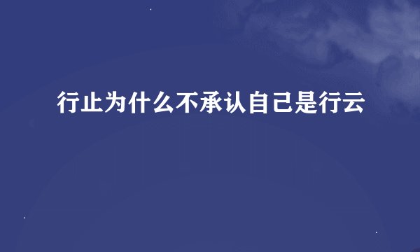 行止为什么不承认自己是行云