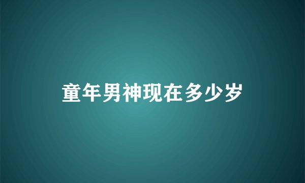 童年男神现在多少岁