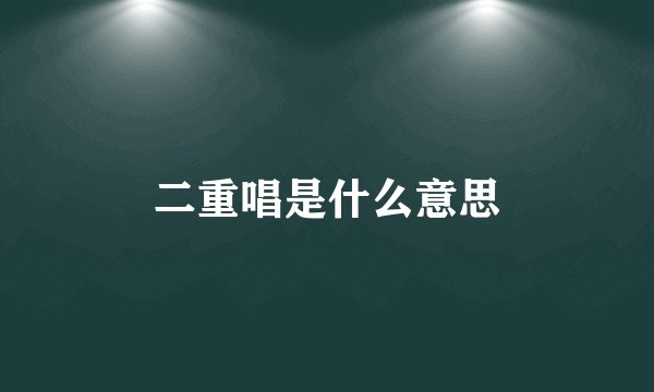 二重唱是什么意思