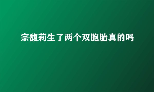 宗馥莉生了两个双胞胎真的吗
