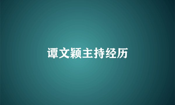 谭文颖主持经历