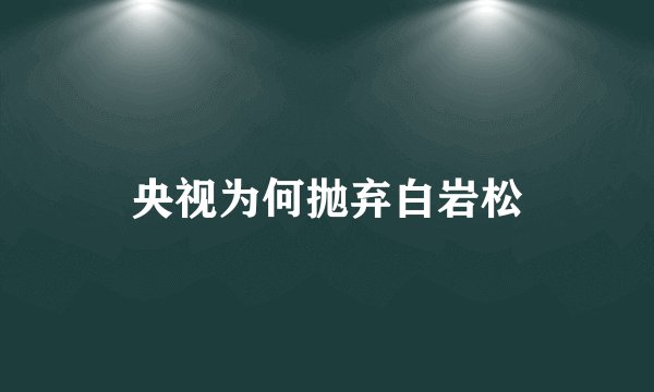 央视为何抛弃白岩松