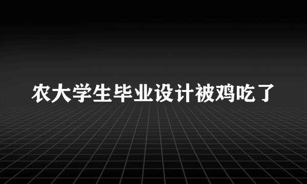农大学生毕业设计被鸡吃了